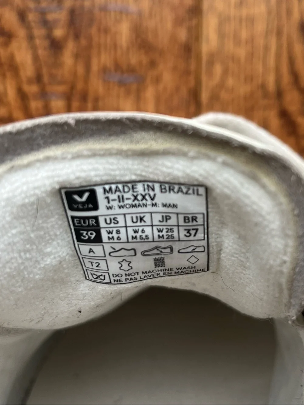 Veja V-90 Leather Sneakers in White, Almond & Kiwi